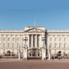 Photo of the front of Buckingham Palace on a sunny day