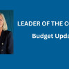 Leader of Wirral Council, image of Cllr Paula Basnett, and "Budget Update"
