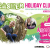 Children enjoying activites with text "Free Easter Holiday Clubs"