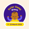 Safer Sleep logo featuring a baby