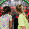 Two young girls at soft play 