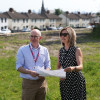 From left Paul McGrady, CFO of Magenta Living with Wirral Council leader Cllr Paula Basnett at one of the planned housing sites