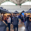 Photo of numerous stalls and lots of people at the Birkenhead jobs fair