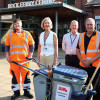 The new cleaning operatives in Rock Ferry with the council leader