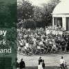 Photo of hundreds of people sat in deckchairs in front of Vale Park bandstand