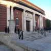 The front of Williamson Art Gallery - a view of the steps leading up the entrance. The picture has been taken from the left and side.