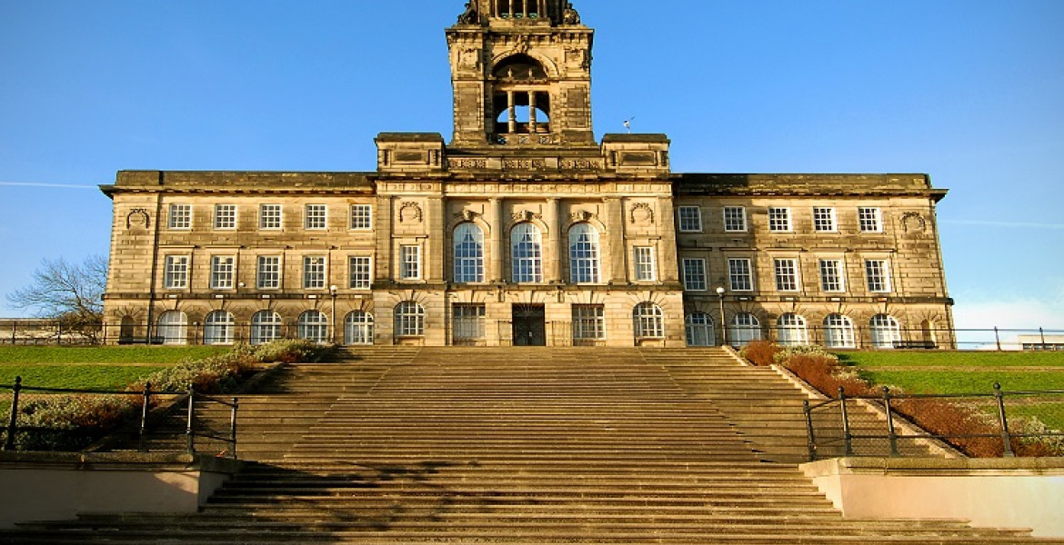 Wallasey town hall viewed from the promenade