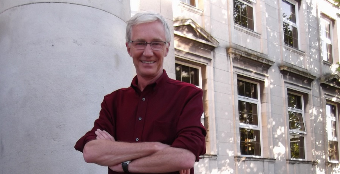 Paul O'Grady pictured outside Birkenhead Library in 2012