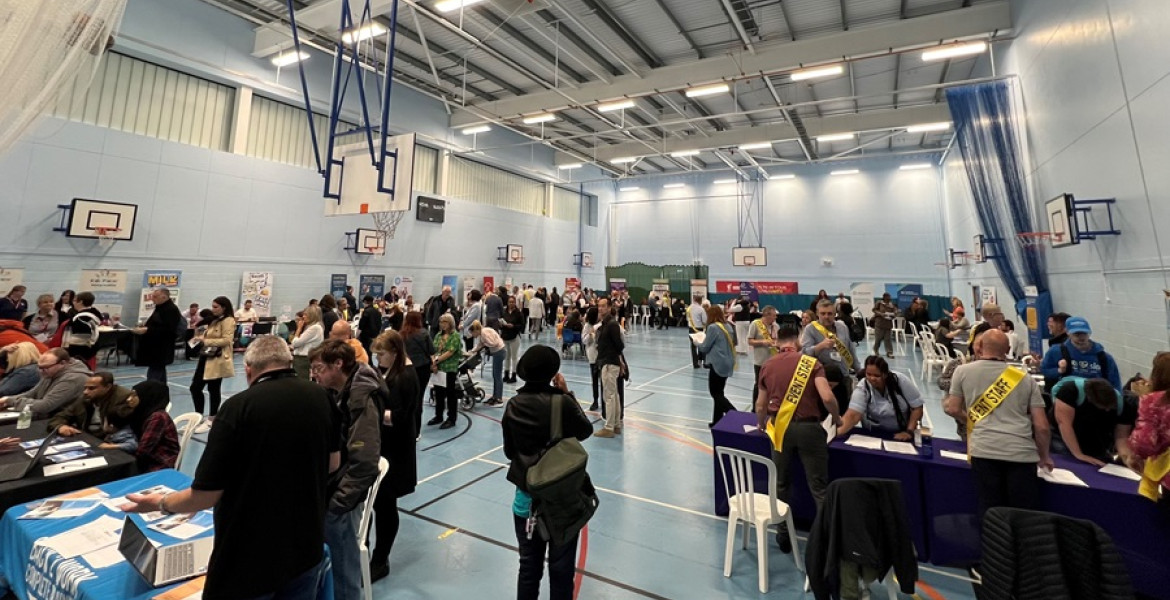 Image of people at a jobs fair