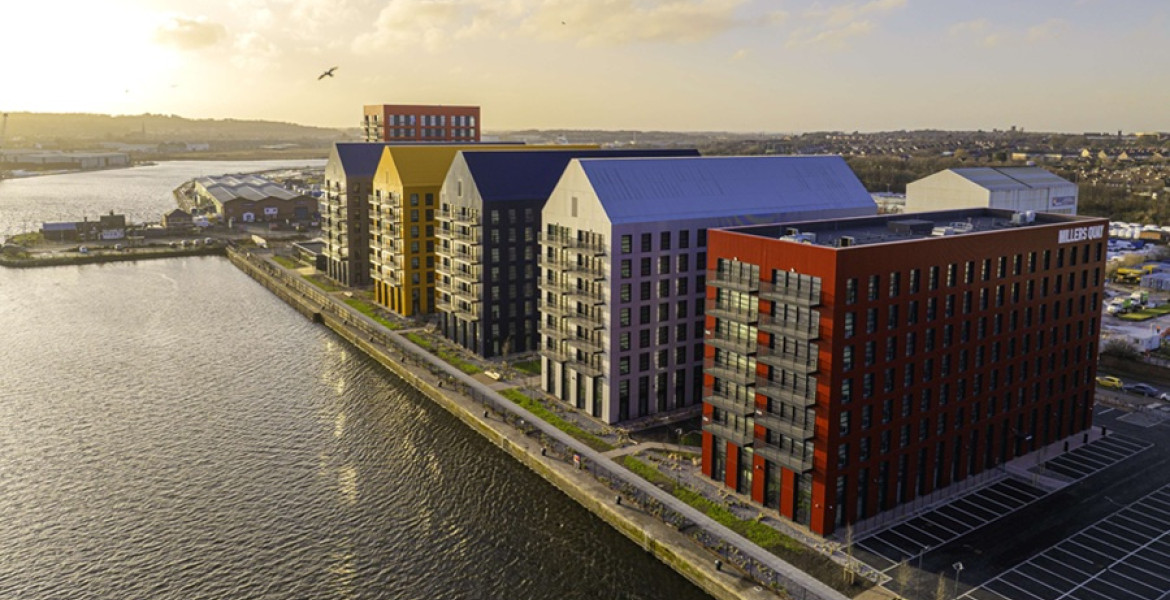 millers quay drone image from february 2025 courtesy of peel waters