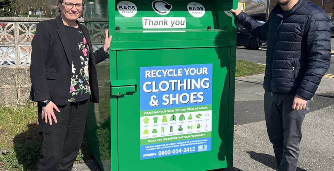 from left, Cllr Liz Grey, Chair of the Environment, Climate Emergency and Transport Committee for Wirral Council and Paul Roberts, Director at Roberts Recycling