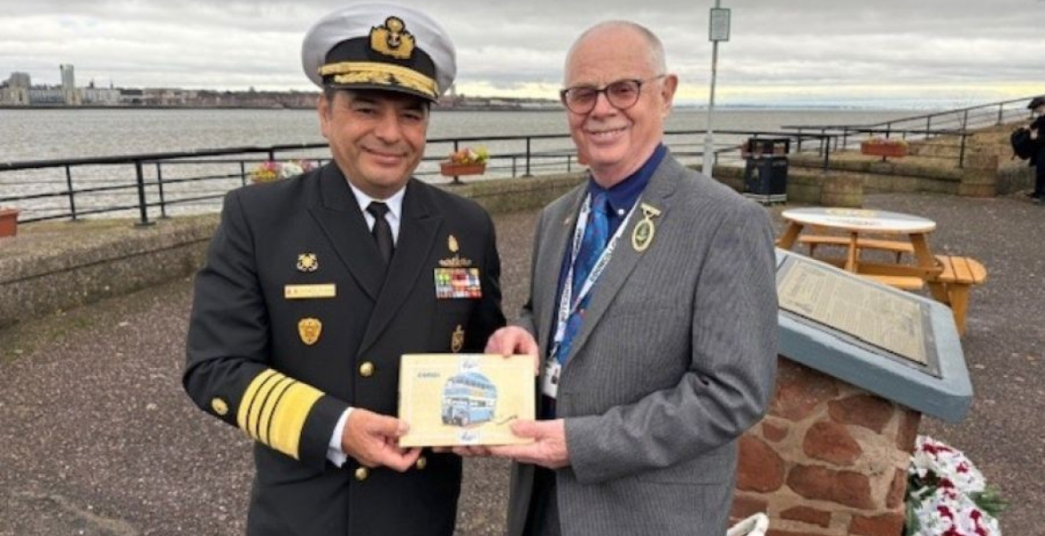 Wirral's Heritage Champion, Councillor Jerry Williams, presented the Commander General with a small memento of his visit to Wirral