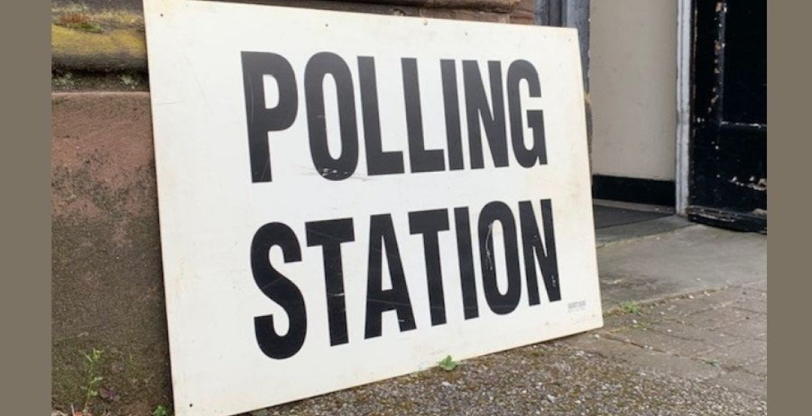 Photo of a sign saying Polling Station