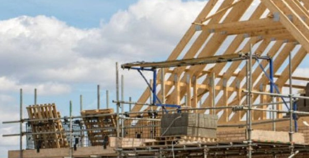 An image showing new housing under construction