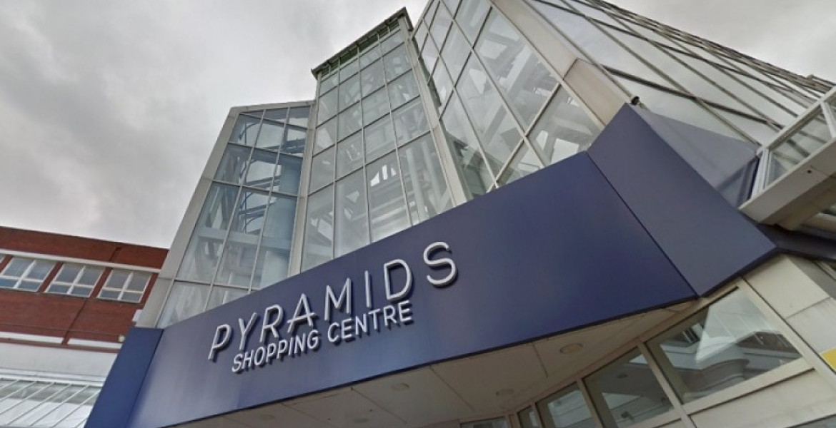 The entrance the the Pyramids Shopping Centre