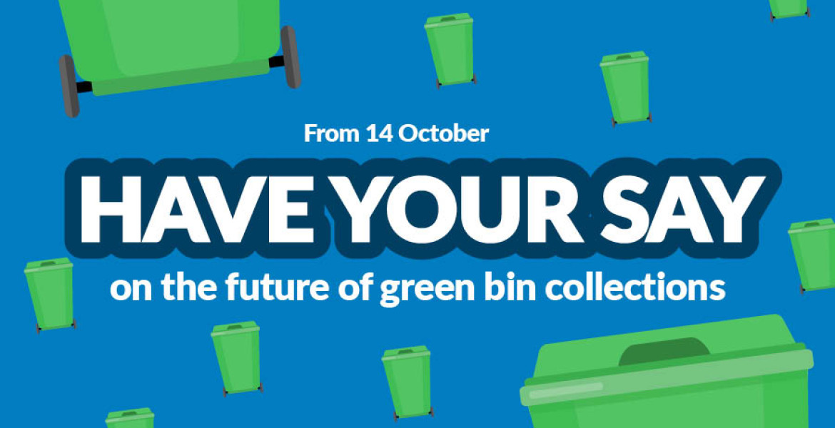 Graphic promoting the consultation on changes to green bin collections
